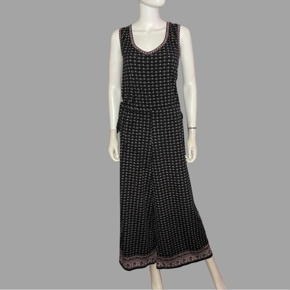 Max Studio‎ Sleeveless Bohemian Print Wide Pant Jumpsuit